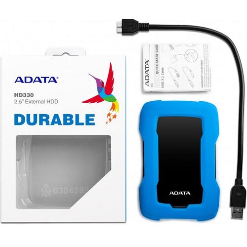 Disco Duro Externo Adata HD330 2TB USB 3.0 Azul AHD330-2TU31-CBL.