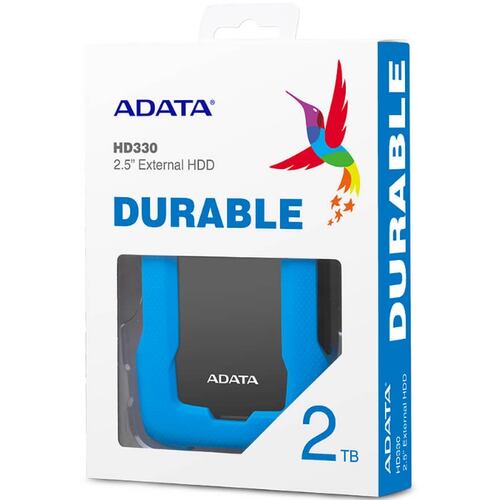 Disco Duro Externo Adata HD330 2TB USB 3.0 Azul AHD330-2TU31-CBL.