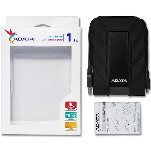 Disco Duro Externo Adata HD710 PRO 1 TB Negro USB 3.0 AHD710P-1TU31-CBK.