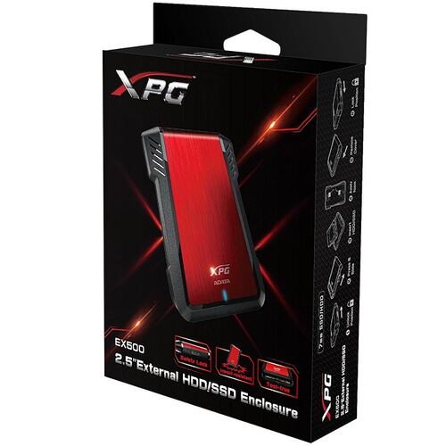 Enclosure Para Disco Duro 2.5 Adata EX500 SATA a USB 3.0 Rojo AEX500U3-CRD.