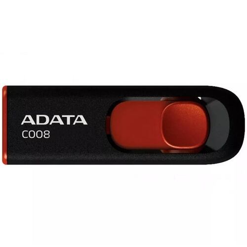 Memoria Flash USB Adata C008 32 GB Negro Con Rojo AC008-32G-RKD.