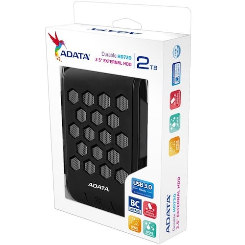 Disco Duro Externo Adata HD720 2 TB USB 3.0 Negro AHD720-2TU31-CBK