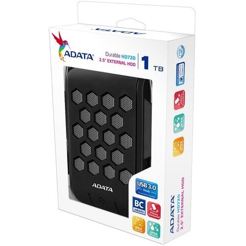 Disco Duro Externo Adata HD720 1 TB USB 3.0 Negro AHD720-1TU3-CBK
