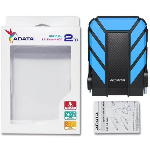 Disco Duro Externo Adata HD710 PRO 2 TB USB 3.0 Azul AHD710P-2TU31-CBL