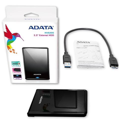 Disco Duro Externo Adata HV620S 4 TB USB 3.0 Negro AHV620S-4TU31-CBK.