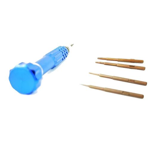 Desarmador Desatornillador de precisión magnetizado con 5 puntas intercambiables T6 .8 T5 1.5.