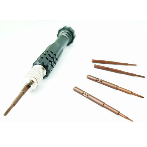 Desarmador Desatornillador de precisión magnetizado con 5 puntas intercambiables T6 .8 T5 1.5.