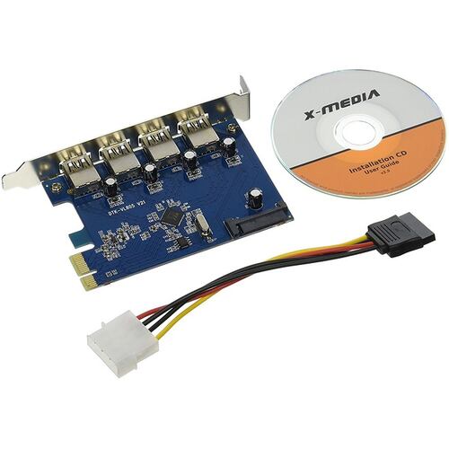 Tarjeta PCI-E Con 4 Puertos USB 3.0 SuperSpeed  X-Media XM-UB3204
