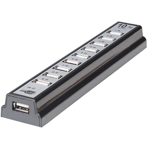 HUB Manhattan USB 2.0 De 10 Puertos Alta Velocidad 161572.