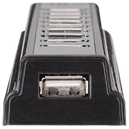 HUB Manhattan USB 2.0 De 10 Puertos Alta Velocidad 161572.
