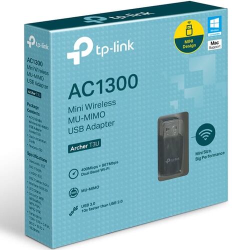 Adaptador Inalambrico USB Tp-Link ARCHER T3U Banda Dual AC1300.