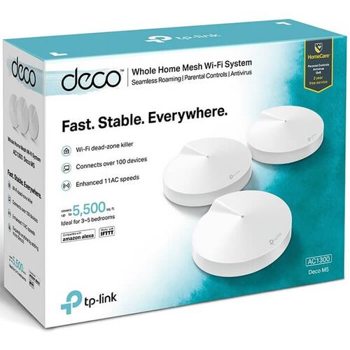 Kit Router Deco M5 Tp-Link Dual Band AC1300 Mesh 3 Pack.