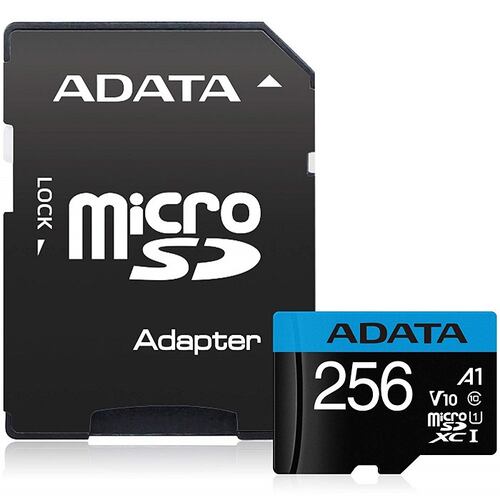 Memoria MicroSD Adata 256GB SDXC Clase 10 A1 Con Adaptador AUSDX256GUICL10A1-RA1