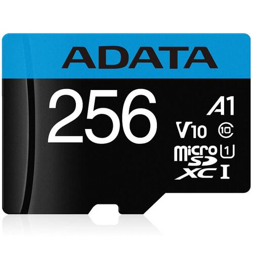 Memoria MicroSD Adata 256GB SDXC Clase 10 A1 Con Adaptador AUSDX256GUICL10A1-RA1