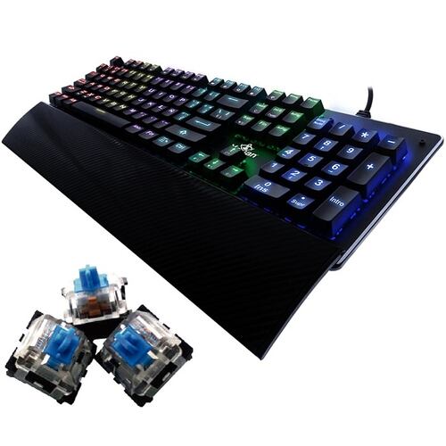 Teclado YeYian Flare Serie 2000 Mecanico Switch Azul RGB YAT1801.