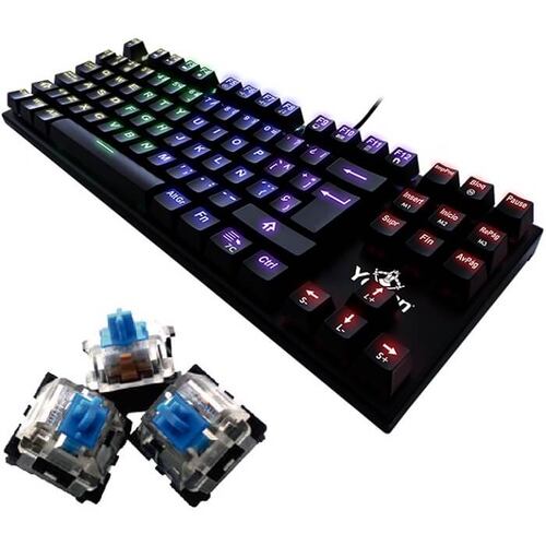 Teclado YeYian Spark Serie 2000 Mecanico Switch Azul RGB YAT1804.