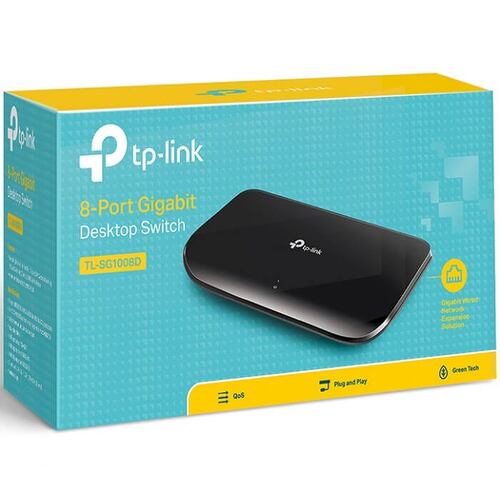 Switch 8 Puertos Tp-Link Gigabit 10/100/1000 Mbps TL-SG1008D