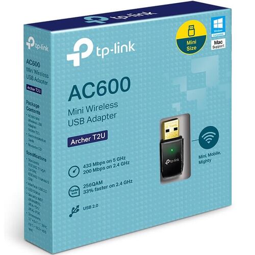 Adaptador Inalambrico USB Tp-Link Archer T2U Banda Dual AC600