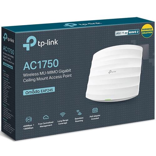 Access Point Tp-Link Omada EAP245 AC1750 Gigabit Banda Dual Montaje En Techo.