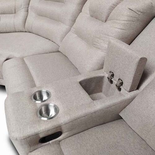 Sala Modular Hercules c/2 reclinables en Tela Michell Capuchino. MADERIAN // ENTREGA EN CDMX Y AREA METROPOLITANA