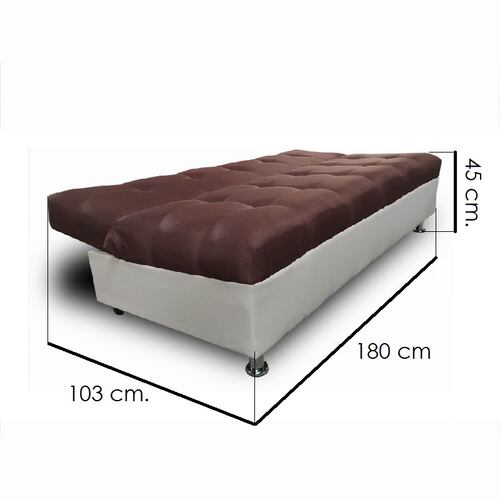 Sofa Cama Alex tela Chocolate y crema Maderian // ENTREGA EN CDMX Y AREA METROPOLITANA.