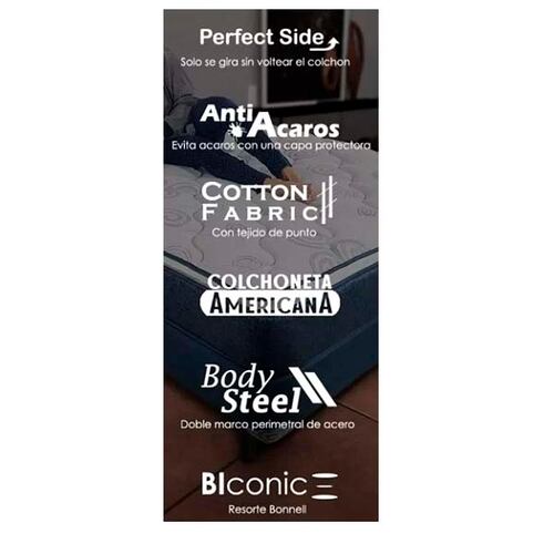 Colchon Queen Size America Modelo Dubai De ColchonteORTOPEDICO SEMI FIRME.