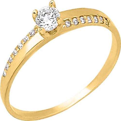 Elegante Anillo Solitario Oro 10 K + Obsequio 