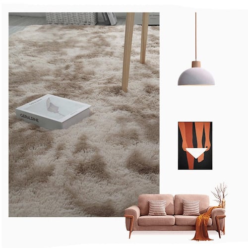 Tapete Decorativo Afelpado Motley 1.80mx1.20m de Fibra Larga Ultra Suave y Caliente Ideal para Sala recamara