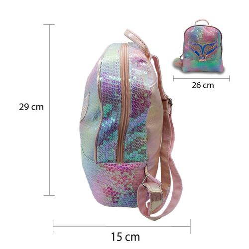 Mochila De Lentejuelas Con Diseño De Cola De Sirena Tornasol Rosa