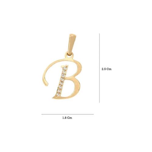 Dije Inicial Letra B Con Circonias Oro 14 K + Obsequio
