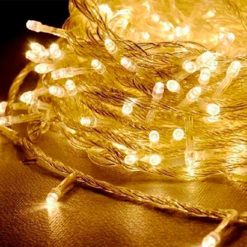 Serie Cascada Luz Calida 300 Led 8 Funciones 6 Metros Cable Transparente 