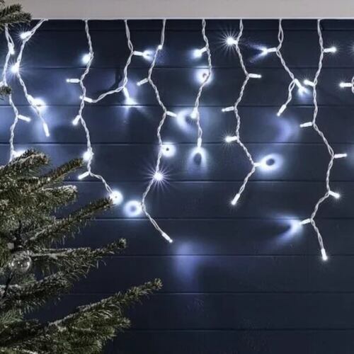 Serie Tipo Cascada Luz Blanca 500 Led 8 Funciones 9 Metros