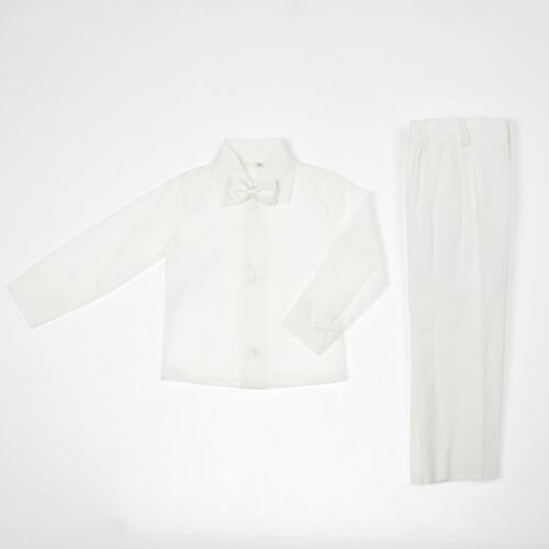Traje de Lino Para Niño color Hueso.