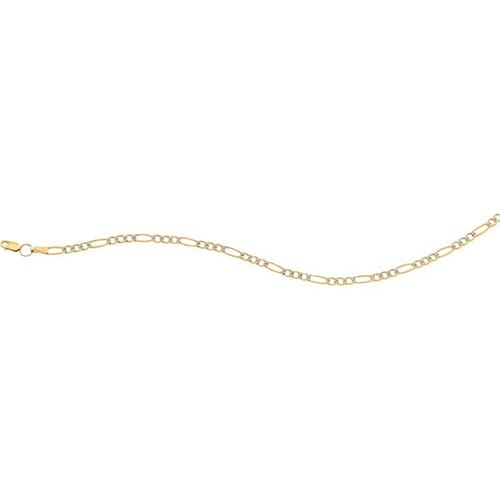 Esclava Dama Tejido 3x1 De 18 Cm Oro 10 K