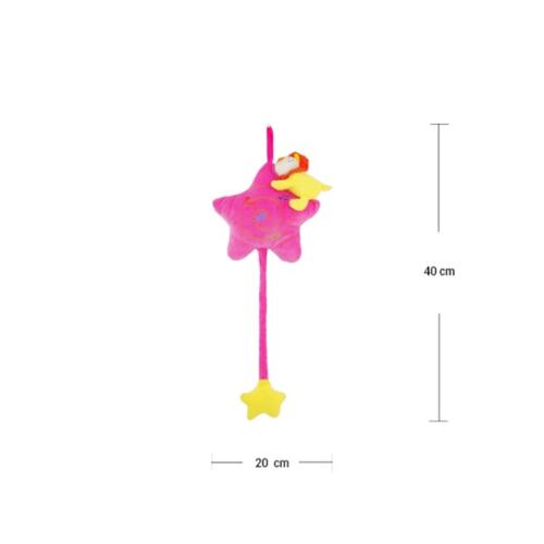 Sonaja de Estrella Rosa Tela Peluche Ultra Suave Hipoalergénico