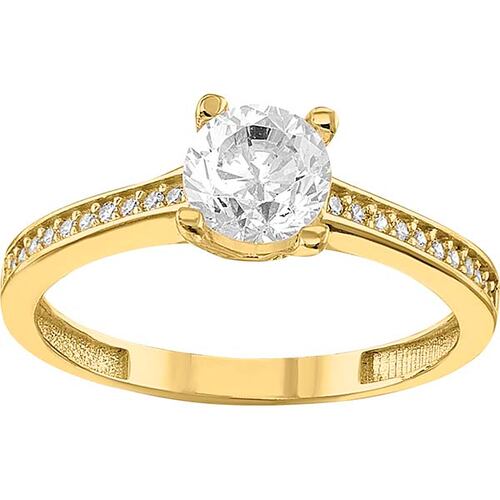 Anillo De Compromiso Linea Circonias Oro 14 K 