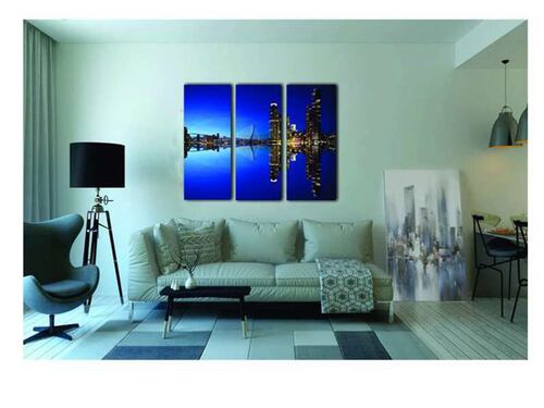 Cuadro Canvas de la Ciudad de Rotterdam Holanda en set de 3 cuadros