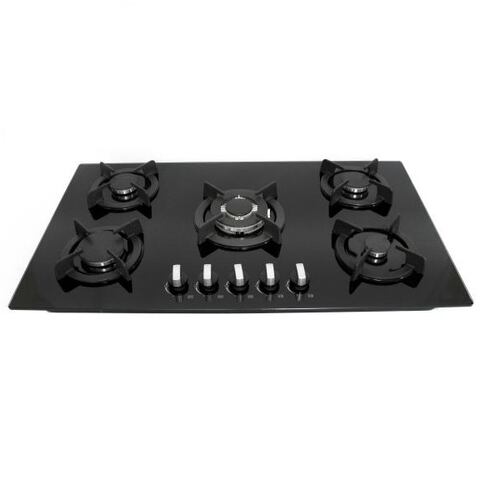 Campana extractora de 90 cm de cristal curvo y parrilla empotrable para gas SUPRA combo RIETI 