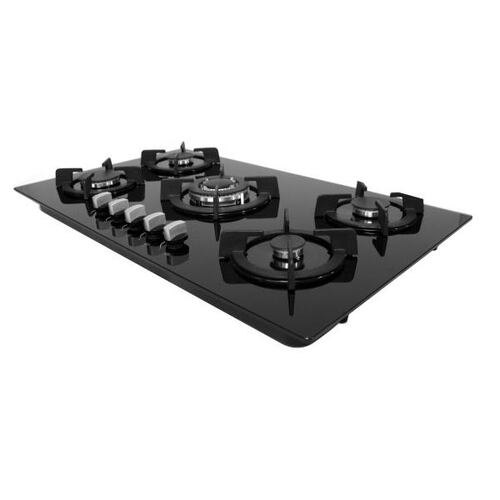 Campana extractora de 90 cm de cristal curvo y parrilla empotrable para gas SUPRA combo RIETI 