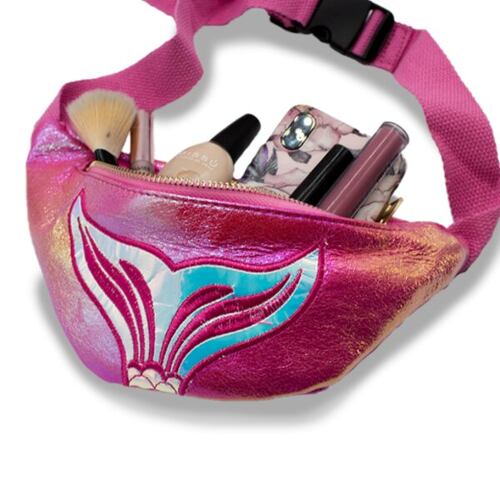 Cangurera de Color Fucsia Tornasol Diseño de Sirena