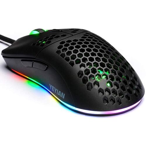 Mouse YeYian Links 3000 RGB Alambrico USB 7200DPI Negro YMG-24310