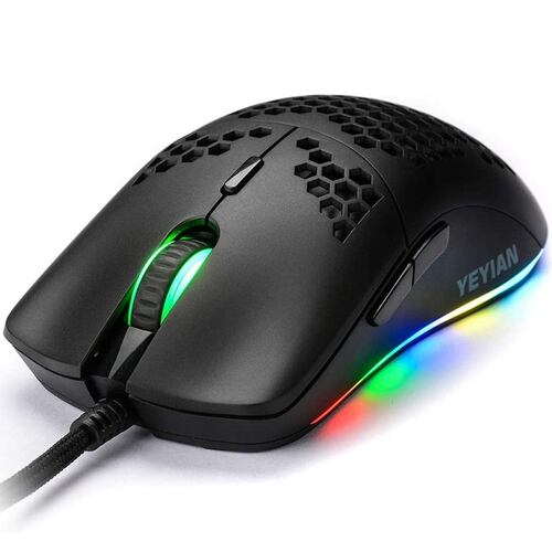 Mouse YeYian Links 3000 RGB Alambrico USB 7200DPI Negro YMG-24310
