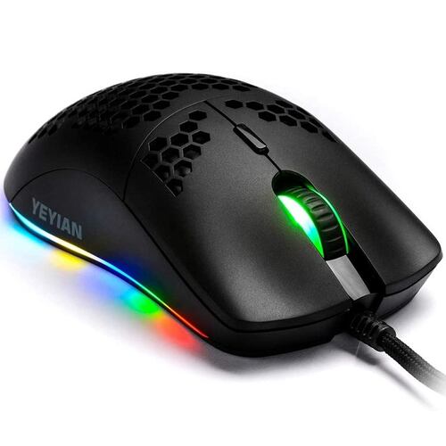 Mouse YeYian Links 3000 RGB Alambrico USB 7200DPI Negro YMG-24310