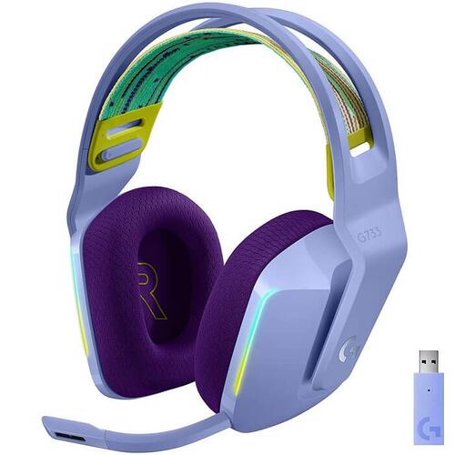 Diadema Logitech G733 LIGHTSPEED RGB Gaming Headset USB Wireless Inalambricos Lila 981-000889