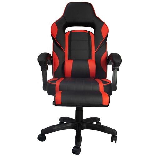 Silla Gamer Ergonomica Reposa Pies Cojin Desmontable Reclinable Roja