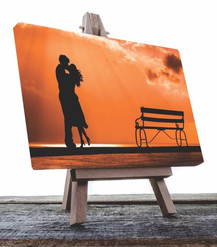 Cuadro Decorativo Canvas Atardecer de Pareja  Enamorados.