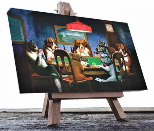 Cuadro Decorativo Canvas Perros jugando Poker de  Cassius Marcellus Coolidge.
