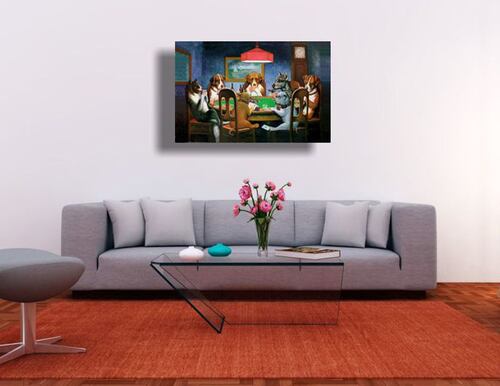 Cuadro Decorativo Canvas Perros jugando Poker de  Cassius Marcellus Coolidge.