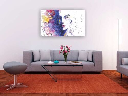 Cuadro Decorativo Canvas arte abstracto rostro de mujer.