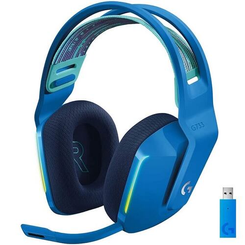 Diadema Logitech G733 LIGHTSPEED RGB Gaming Headset USB Wireless Inalambricos Azul 981-000942